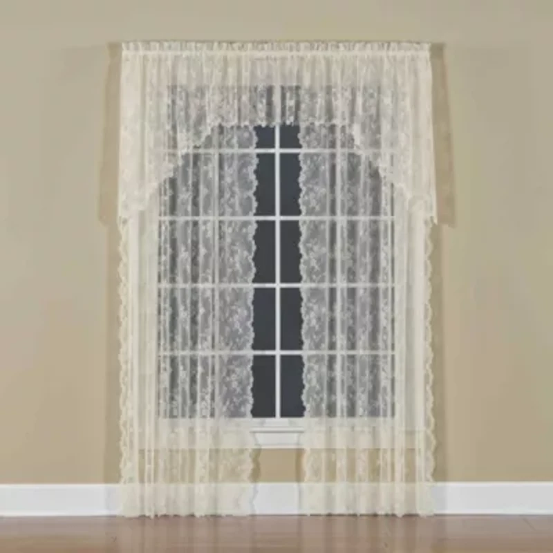 Saturday Knight Petite Fleur Rod Pocket Sheer Single Curtain Panel