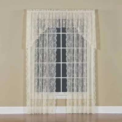 Saturday Knight Petite Fleur Rod Pocket Sheer Single Curtain Panel