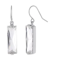 Sparkle Allure Womens Red Crystal Pure Silver Over Brass Rectangular Drop Earrings