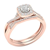 3/8 CT.T.W. Natural Diamond 10K Rose Gold Engagement Ring
