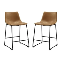 2-pc. Faux Leather Kitchen Counter Stools