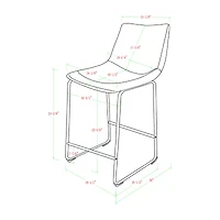 2-pc. Faux Leather Kitchen Counter Stools
