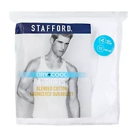 Stafford Dry + Cool Mens Round Neck Sleeveless Quick 4 Pack Big and Tall Tank