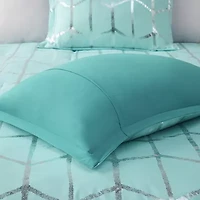 Intelligent Design Khloe Metallic Printed Comforter Set with decorative pillows