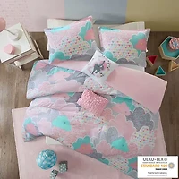 Intelligent Design Bliss 100% Cotton Duvet Cover Set with Decorative Pillows