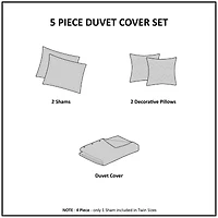 Intelligent Design Khloe Metallic Printed Duvet Cover Set with decorative pillows
