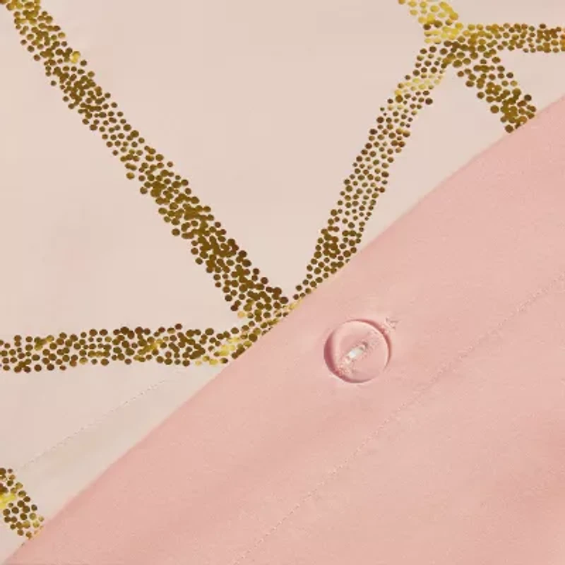 Intelligent Design Khloe Metallic Printed Duvet Cover Set with decorative pillows