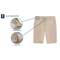 IZOD Little & Big Kid Girls Adaptive Stretch Fabric Adjustable Waist Features Easy-on + Easy-off Bermuda Short