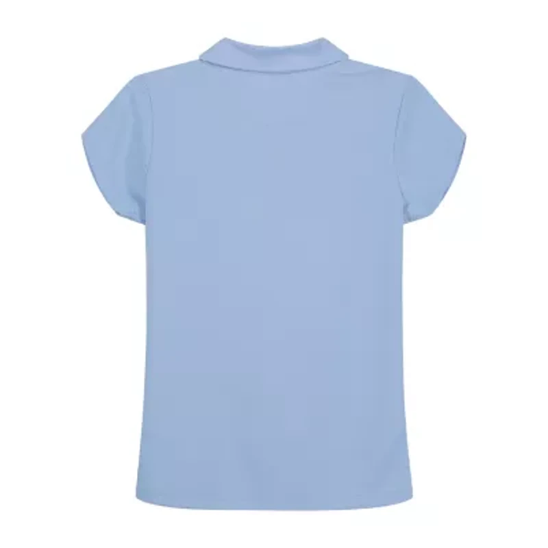 IZOD Performance Mesh Little & Big Kid Girls Short Sleeve Regular Fit Wrinkle Resistant Moisture Wicking Polo Shirt