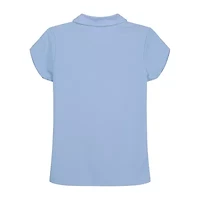 IZOD Performance Mesh Little & Big Kid Girls Short Sleeve Regular Fit Wrinkle Resistant Moisture Wicking Polo Shirt