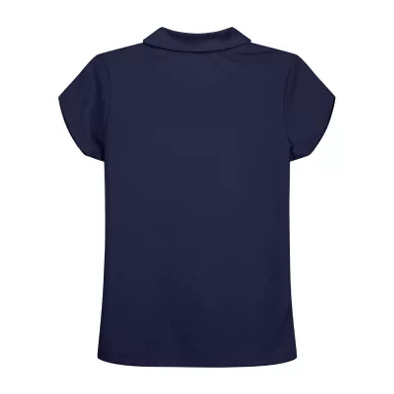 IZOD Performance Mesh Little & Big Kid Girls Short Sleeve Regular Fit Wrinkle Resistant Moisture Wicking Polo Shirt