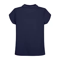 IZOD Performance Mesh Little & Big Kid Girls Short Sleeve Regular Fit Wrinkle Resistant Moisture Wicking Polo Shirt