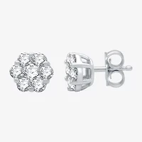 Diamond Blossom (H-I / I1) 1 CT. T.W. Lab Grown White Diamond 10K White Gold 7.9mm Stud Earrings