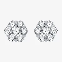Diamond Blossom (H-I / I1) 1 CT. T.W. Lab Grown White Diamond 10K White Gold 7.9mm Stud Earrings