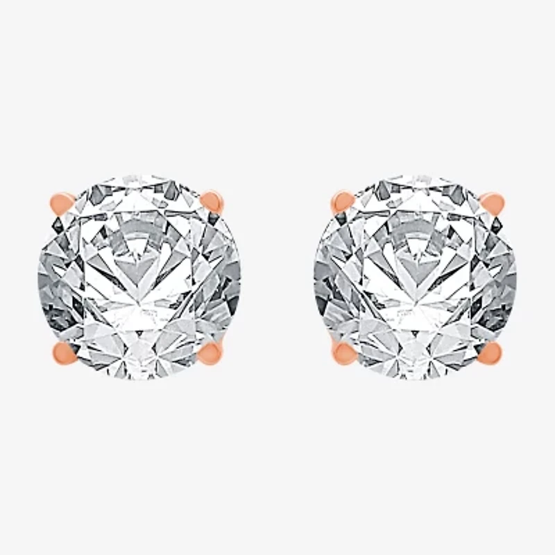 Ever Star 4 CT. T.W. Lab Grown White Diamond 14K Gold 8mm Stud Earrings