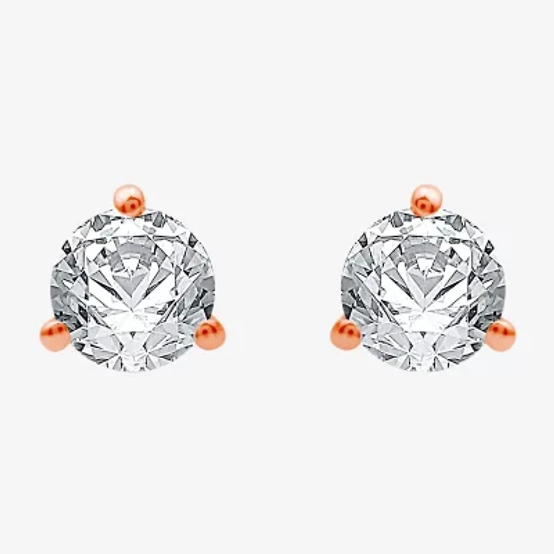 Ever Star (E-F / Si1-Si2) 1/2 CT. T.W. Lab Grown White Diamond 14K White Gold 4.6mm Round Stud Earrings