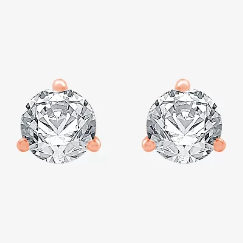 Ever Star (E-F / Si1-Si2) 1 1/2 CT. T.W. Lab Grown White Diamond 14K Gold 6.5mm Round Stud Earrings