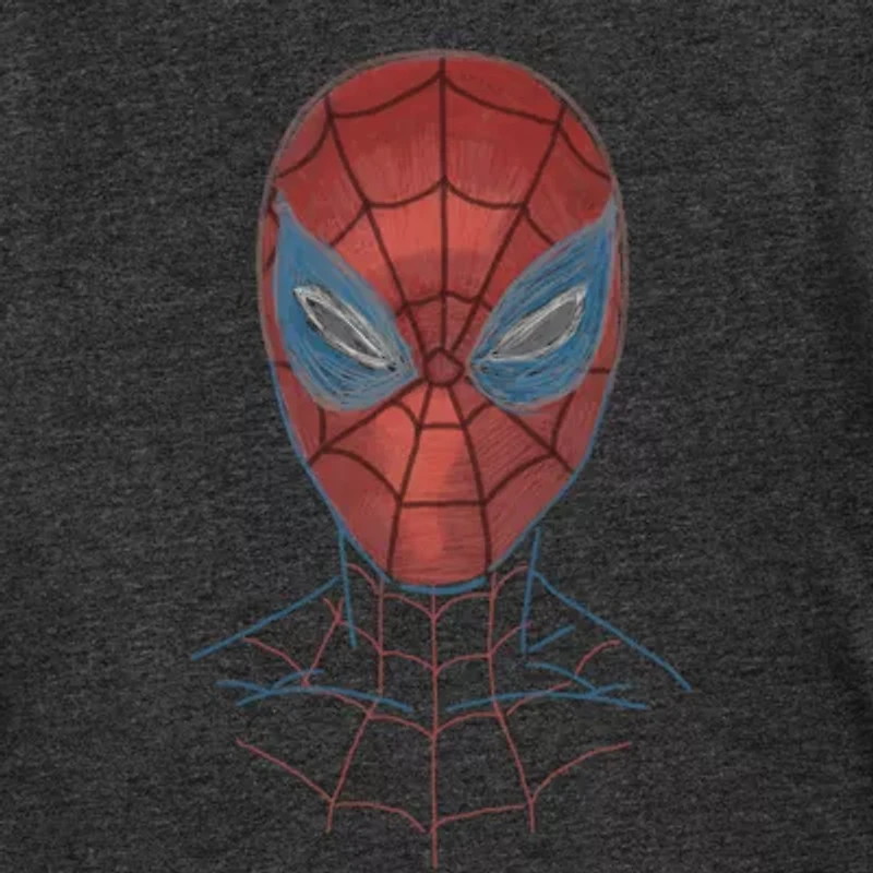 Little & Big Kid Boys Crew Neck Short Sleeve Regular Fit Spiderman Husky Graphic T-Shirt