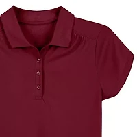 IZOD Performance Mesh Little & Big Kid Girls Short Sleeve Regular Fit Wrinkle Resistant Moisture Wicking Polo Shirt