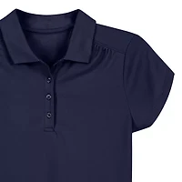 IZOD Performance Mesh Little & Big Kid Girls Short Sleeve Regular Fit Wrinkle Resistant Moisture Wicking Polo Shirt