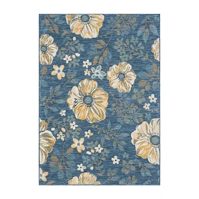 LR Home Bella Floral 24"X96" Indoor Outdoor Rectangular Runner