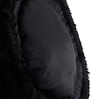 Sweet Home Collection 20in Black Round Calming Faux Fur Donut Pet Bed