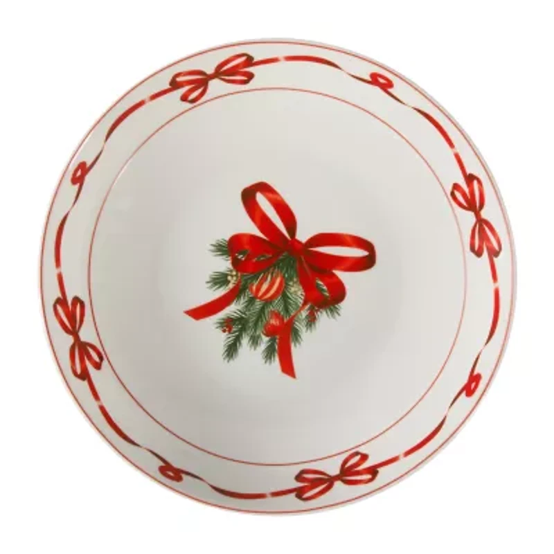 Martha Stewart Festive Bow 4-pc.Ceramic Dinner Bowl