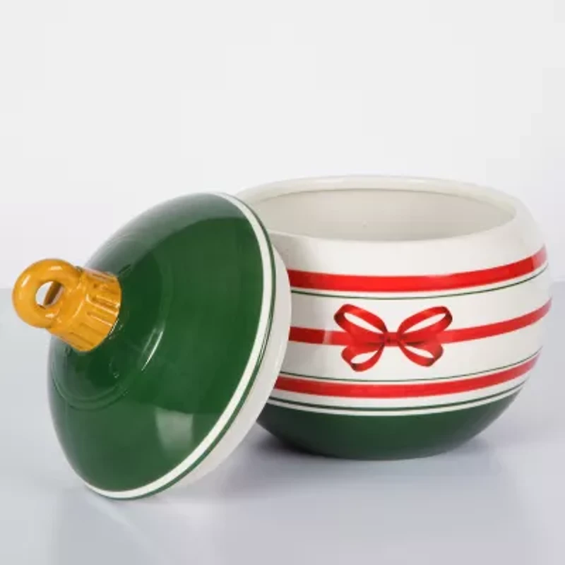Martha Stewart Festive Bow Ceramic Cookie Jar