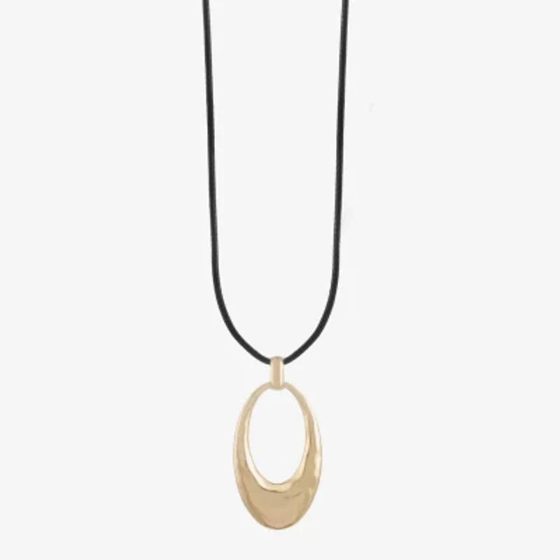 Liz Claiborne Cord Hammered Womens 18 Inch Pendant Necklace