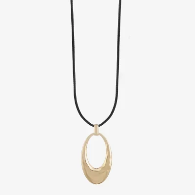 Liz Claiborne Cord Hammered Womens 18 Inch Pendant Necklace