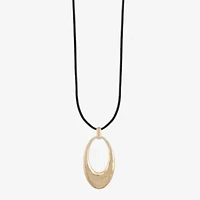 Liz Claiborne Cord Hammered Womens 18 Inch Pendant Necklace
