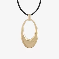 Liz Claiborne Cord Hammered Womens 18 Inch Pendant Necklace