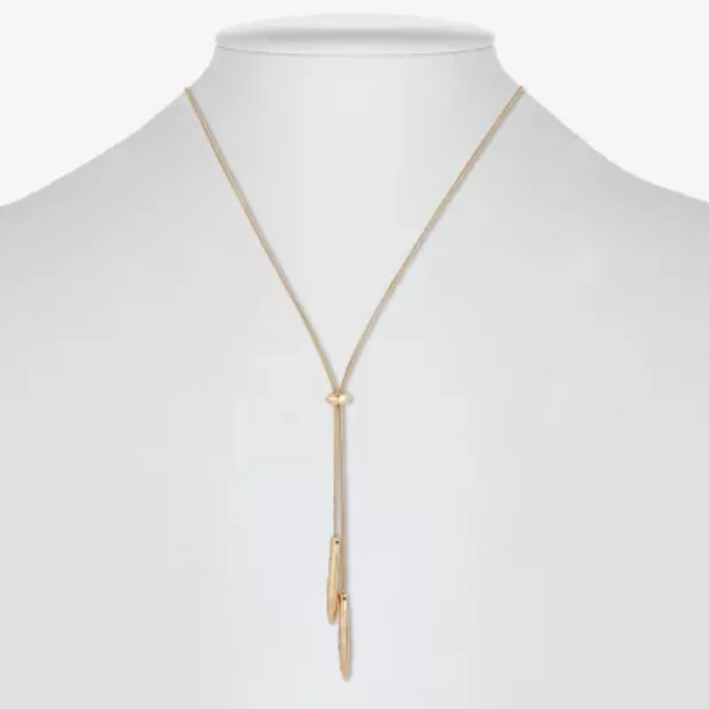 Liz Claiborne Bolo Hammered Womens 18 Inch Y Necklace