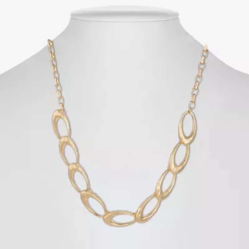 Liz Claiborne Hammered Womens 17 Inch Collar Necklace