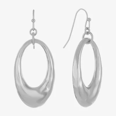 Liz Claiborne Hammered Link Womens Drop Earrings