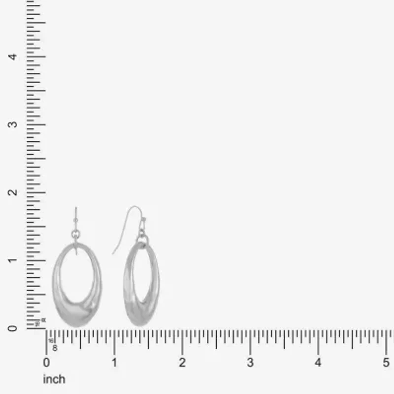 Liz Claiborne Hammered Link Womens Drop Earrings