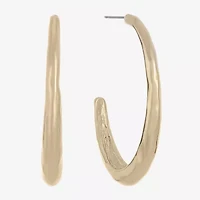 Liz Claiborne Hammered Womens 44.5mm Hypoallergenic Hoop Earrings