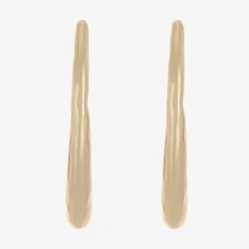 Liz Claiborne Hammered Womens 44.5mm Hypoallergenic Hoop Earrings