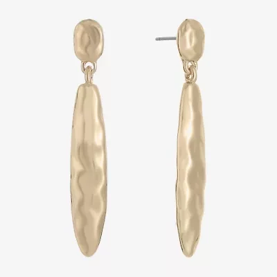 Liz Claiborne Hammered Womens Hypoallergenic Drop Earrings