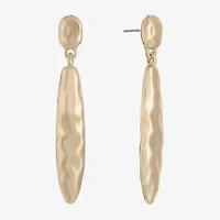 Liz Claiborne Hammered Womens Hypoallergenic Drop Earrings