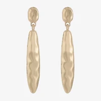 Liz Claiborne Hammered Womens Hypoallergenic Drop Earrings