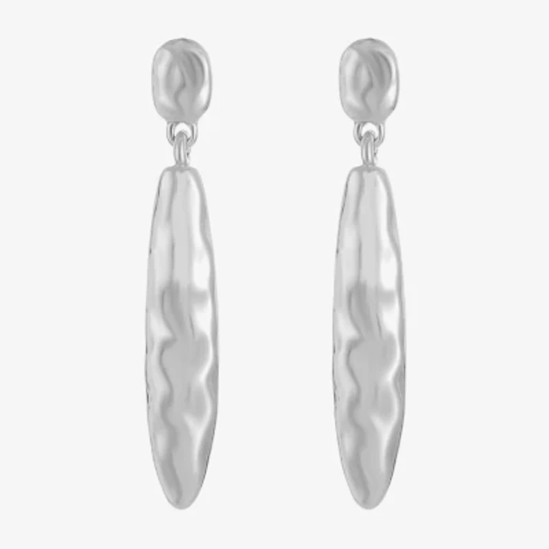 Liz Claiborne Hammered Womens Hypoallergenic Drop Earrings