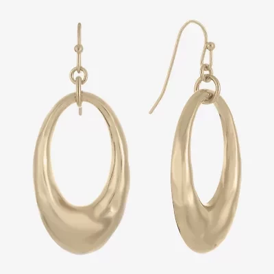 Liz Claiborne Hammered Link Womens Drop Earrings