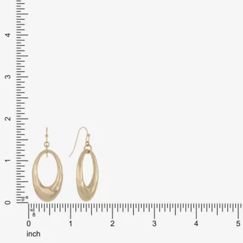 Liz Claiborne Hammered Link Womens Drop Earrings