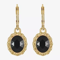 Monet Jewelry Gold Tone Womens Glass Oval Drop Earrings