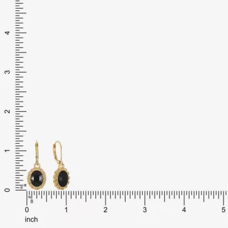 Monet Jewelry Gold Tone Womens Glass Oval Drop Earrings