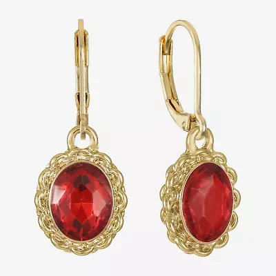 Monet Jewelry Gold Tone Womens Glass Oval Drop Earrings