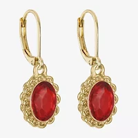 Monet Jewelry Gold Tone Womens Glass Oval Drop Earrings