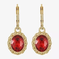 Monet Jewelry Gold Tone Womens Glass Oval Drop Earrings