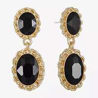 Monet Jewelry Gold Tone Womens Glass Oval Hypoallergenic Drop Earrings